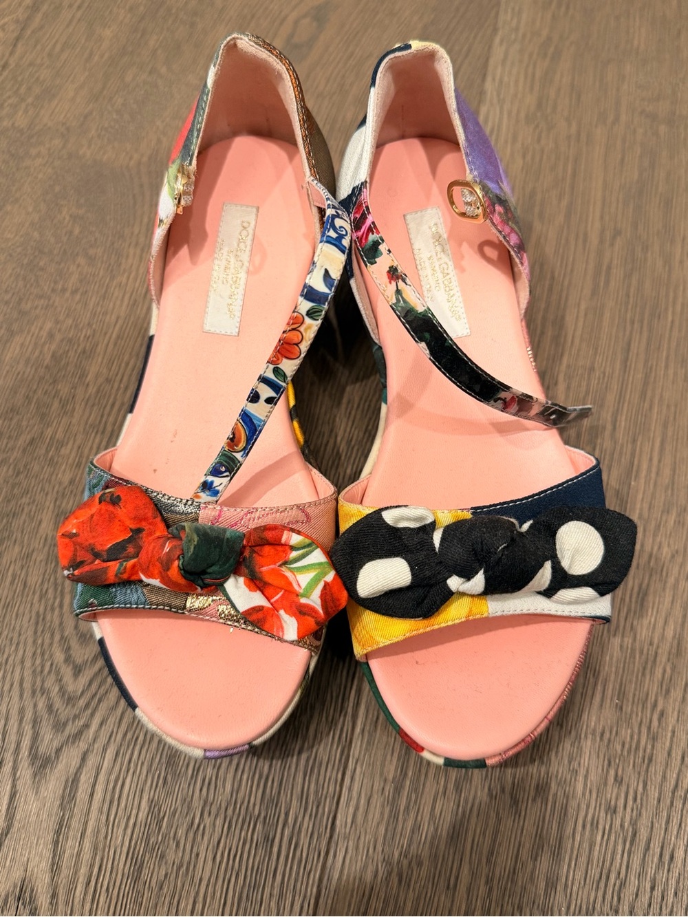 Multicolor Floral & Polka Dot Mary Jane Sandals - kids